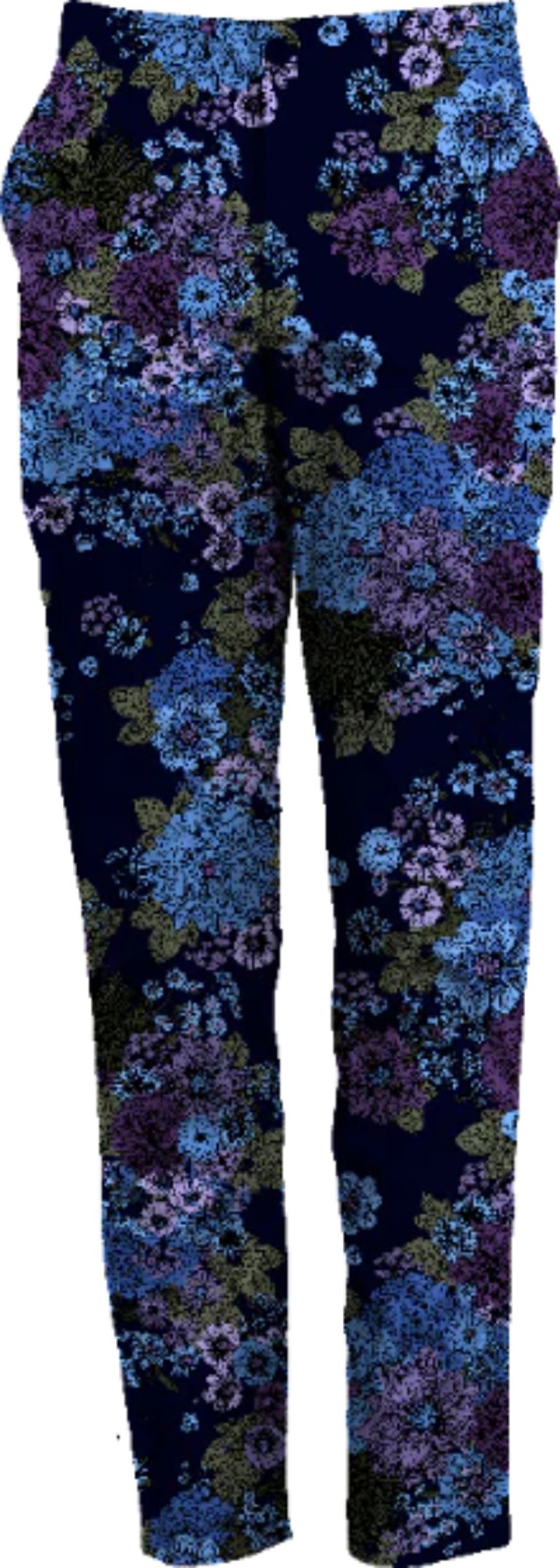 Caspian Marco Floral Stretch Cotton Chino Pant - Navy - Navy