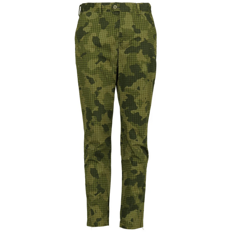 Caspian Rose Camo Stretch Cotton Chino Pant - Olive - Olive