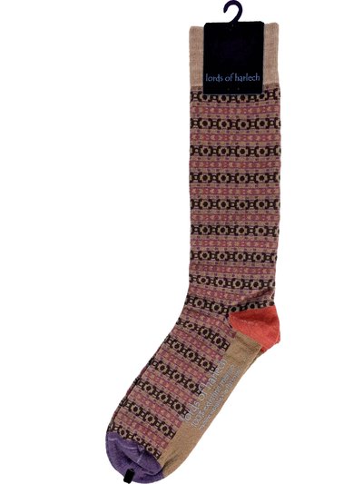 Lords of Harlech Donald Fairisle Camel Sock product