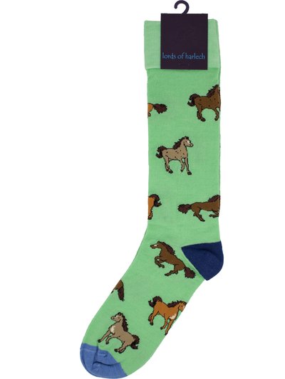 Lords of Harlech Donald Horses Green Socks product