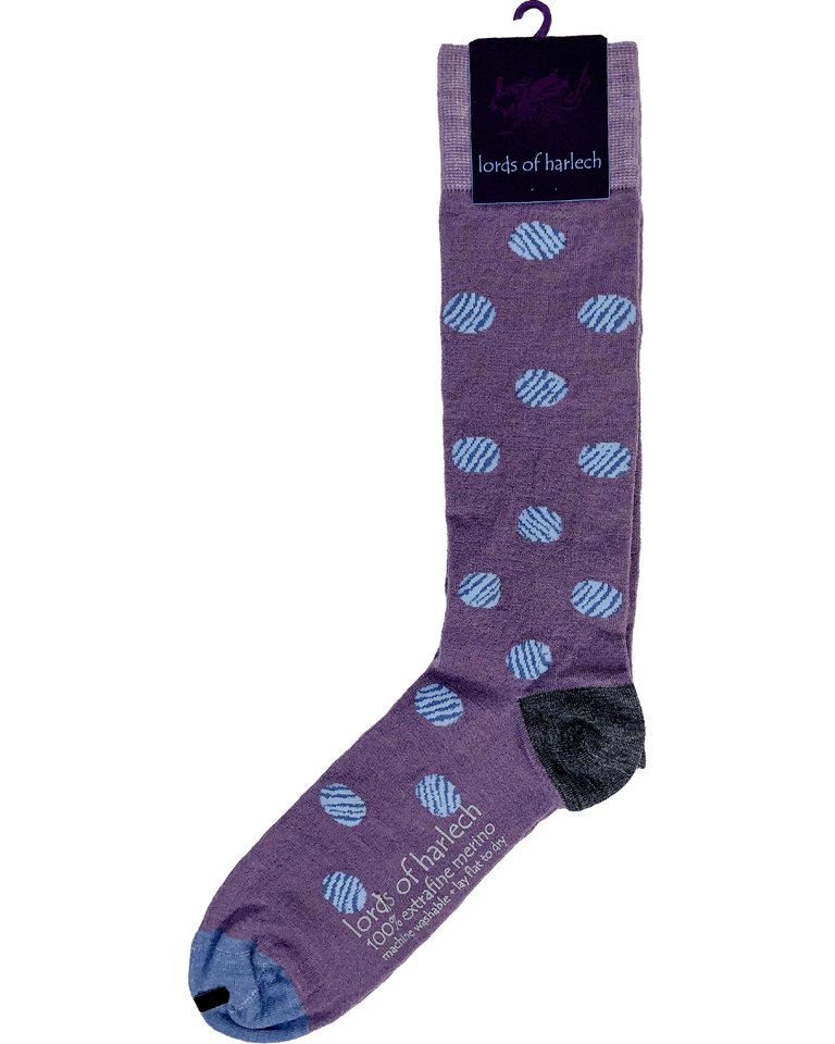 Donald Polkadot Grape Socks - Grape