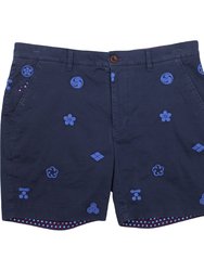 Edward Crest Navy Shorts - Navy