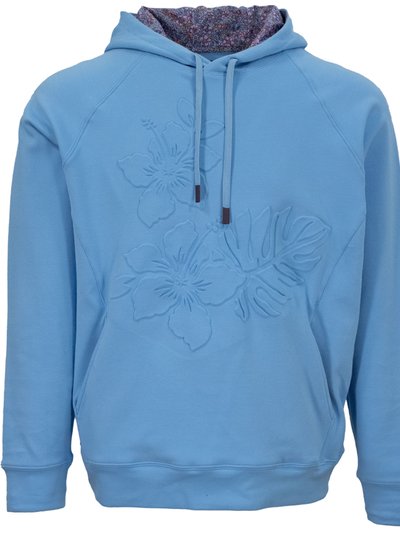 Lords of Harlech Hank Embossed Floral Hoodie - Blue product