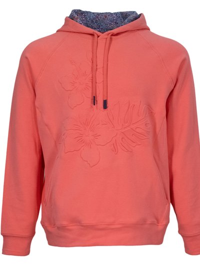 Lords of Harlech Hank Embossed Floral Hoodie - Melon product