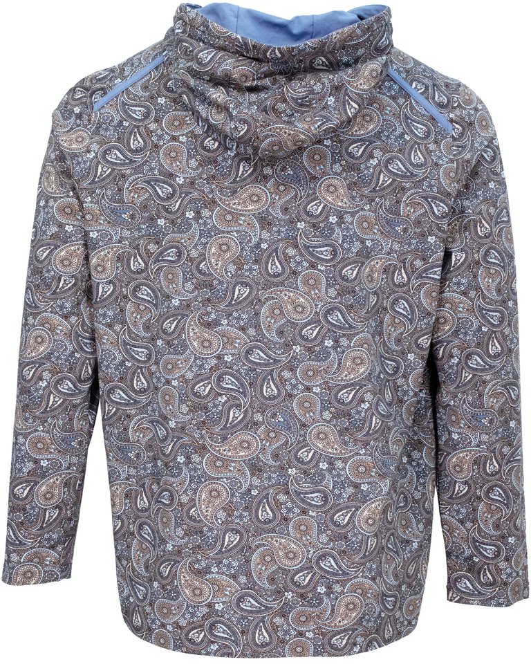 Horatio Trippy Paisley Printed Hoodie - Grey