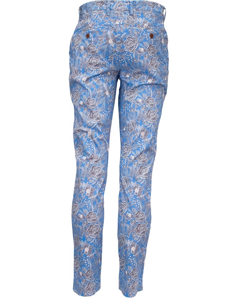 Jack Handcut Floral Pant - Blue