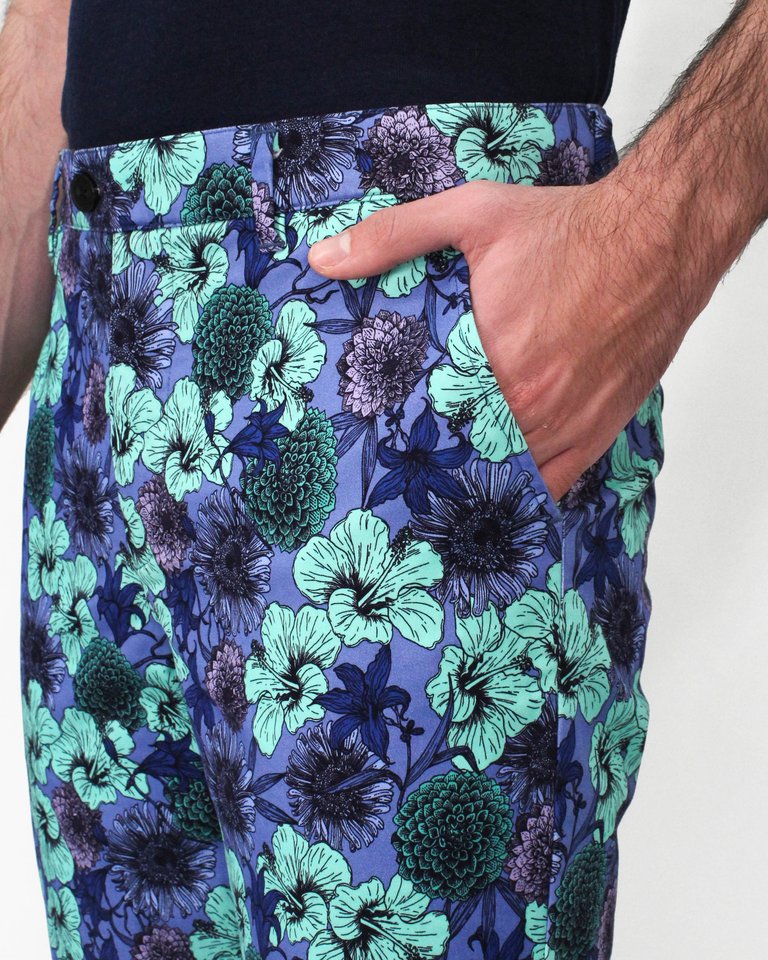 Jack Lux Hibiscus Garden Pants In Blue