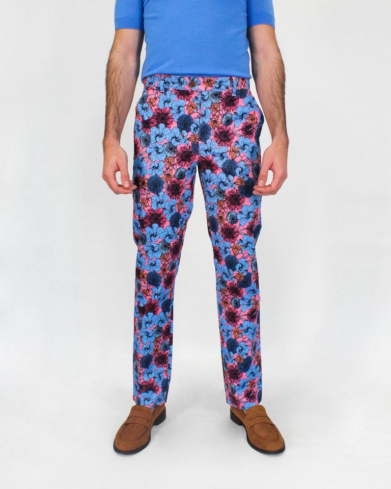 Jack Lux Hibiscus Garden Pants In Pink - Hibiscus Garden Pink