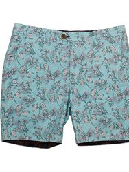John Blossom Canvas Shorts - Aqua