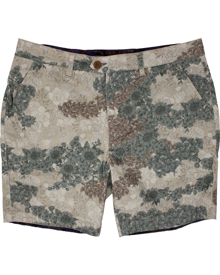 John Lux Garden Camo Khaki Shorts - Garden Camo Khaki