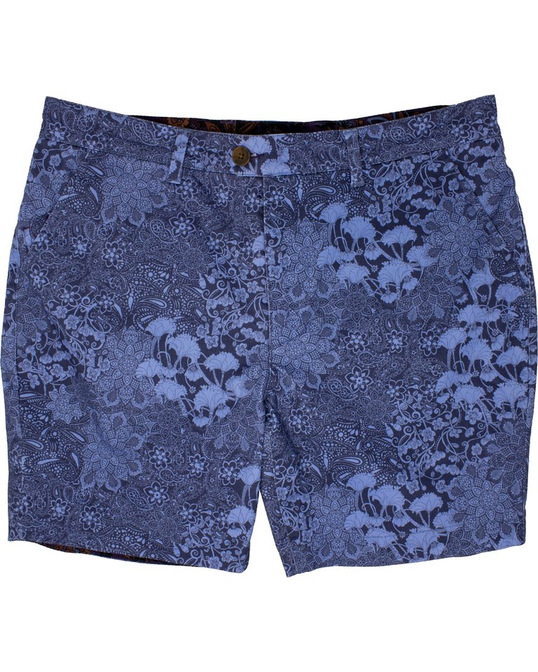 John Lux Paisley Floral Navy Shorts - Paisley Floral Navy