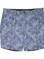 John Pow Paisley Flat Front Short - John Pow Paisley Grass