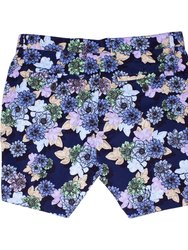 John Snap Floral Flat Front Short - Navy