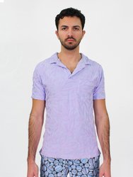 Johnny Coral Towel Polo Shirt In Lavender - Lavender Coral