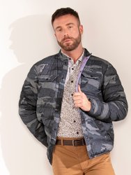 Mao Crane Camo Jacket Charcoal - Charcoal