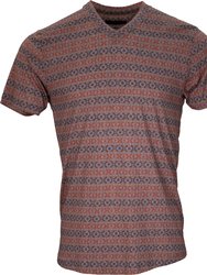 Maze Fairisle Camel V-Neck Tee - Fairisle Camel