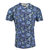 Maze Floral Canvas V-Neck Tee - Navy - Navy