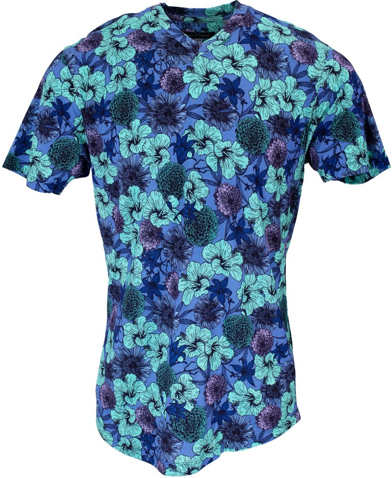 Maze Hibiscus Garden Shirt In Blue