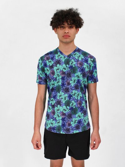 Lords of Harlech Maze Hibiscus Garden Shirt In Blue product