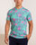 Maze Oriental Hibiscus V-Neck Tee - Jade - Jade