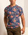 Maze Oriental Hibiscus V-Neck Tee - Navy - Navy