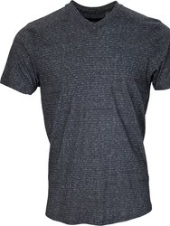 Maze Script Charcoal V-Neck Tee - Script Charcoal