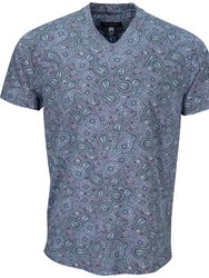 Maze Trippy Paisley V-Neck Tee - Lavender