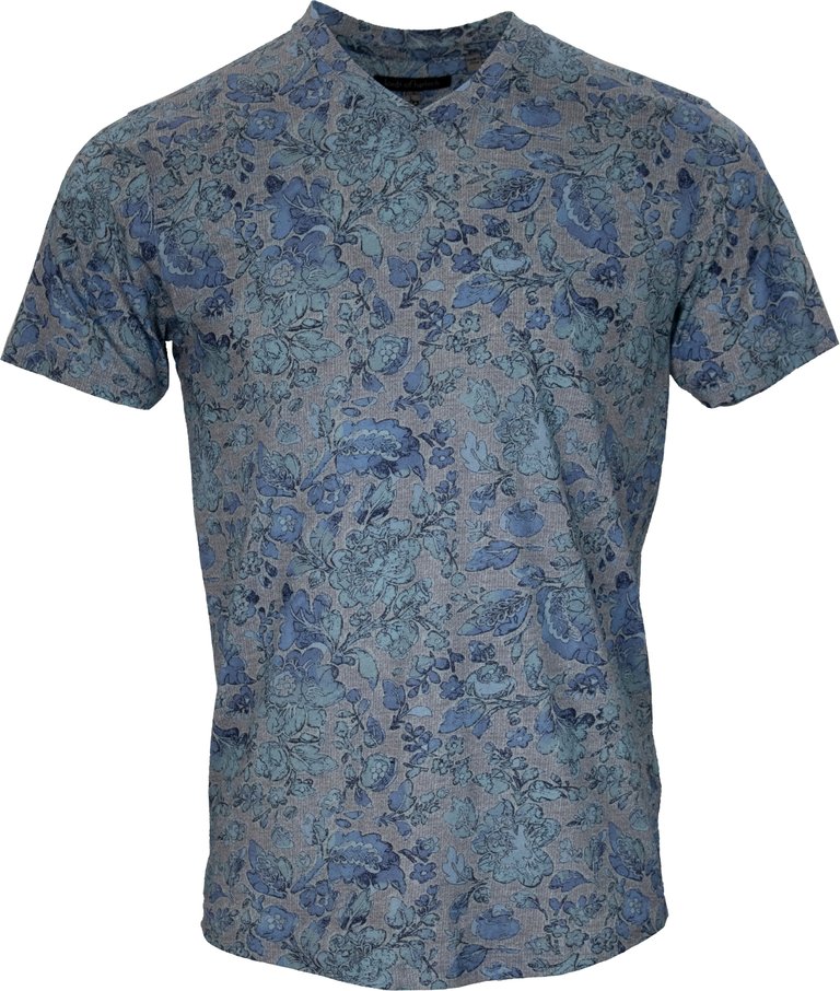 Maze York Floral Sea V-Neck Tee - York Floral Sea