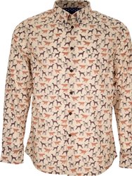 Mitchell Hunting Shirt Dogs Cream - Hunting Dogs Cream