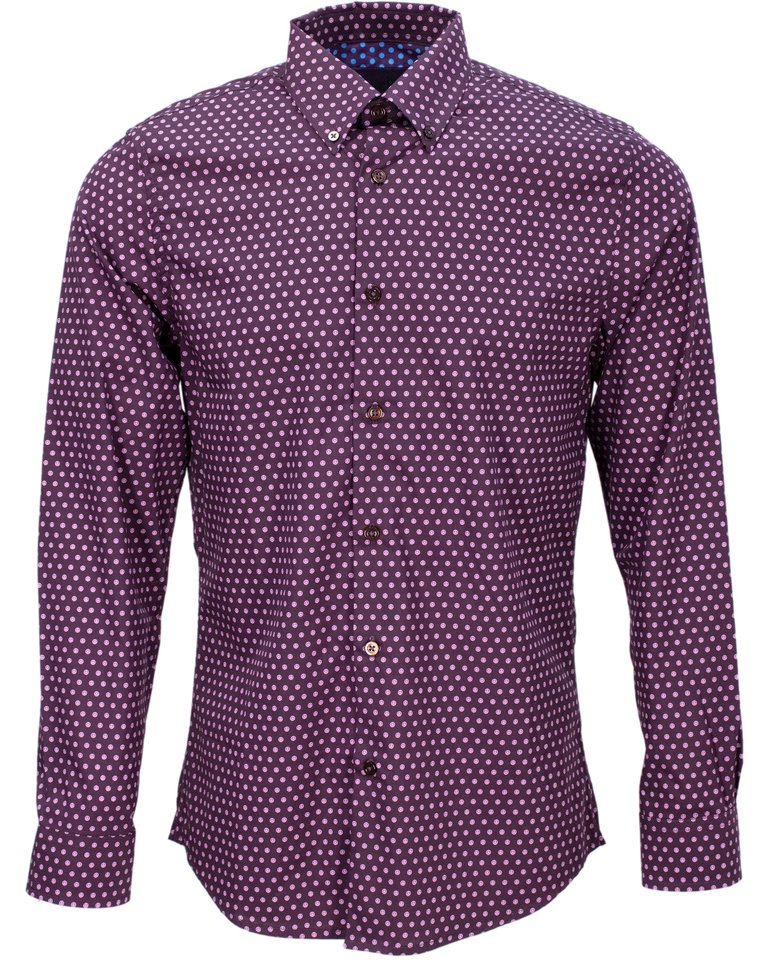 Mitchell Peace Polkadot Shirt - Plum - Mitchell Peace Polkadot Plum