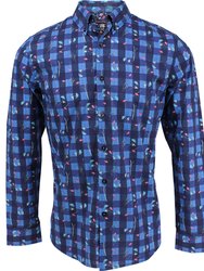 Morris Flower Gingham Navy - Navy