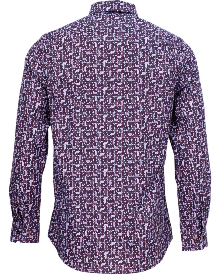 Morris Geo Tulip Shirt - Plum