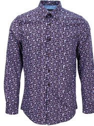 Morris Geo Tulip Shirt - Plum - Morris Geo Tulip Plum