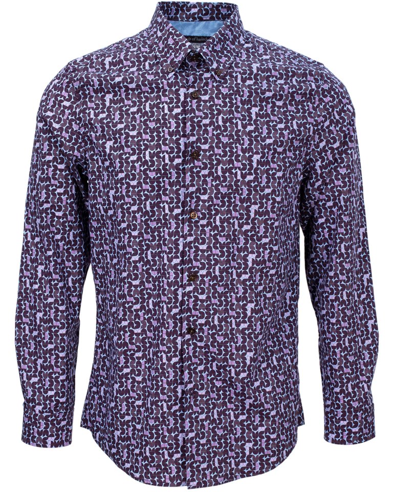 Morris Geo Tulip Shirt - Plum - Morris Geo Tulip Plum