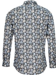 Morris Groovy Floral Shirt - Grey