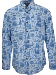 Morris Roaring Toile Blue Shirt - Morris Roaring Toile Blue