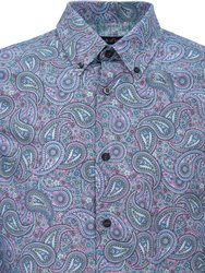 MORRIS TRIPPY PAISLEY SHIRT - LAVENDER