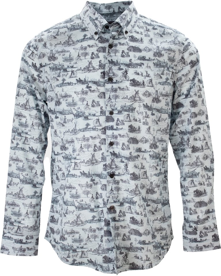 Morris Vintage Shirt Toile Ice - Vintage Toile Ice