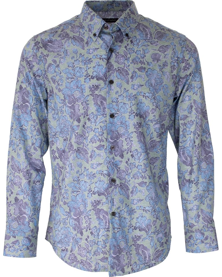 Morris York Floral Shirt Sage - York Floral Sage