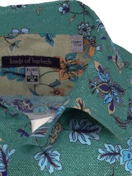 Nigel Bird Floral Canvas Teal Shirt