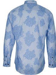 Nigel Cutout Oxford Shirt - Blue