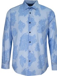 Nigel Cutout Oxford Shirt - Blue - Nigel Cut Oxford Blue