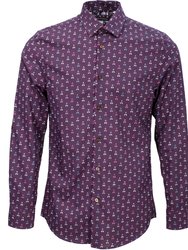 Nigel Guitar Skulls Shirt - Plum