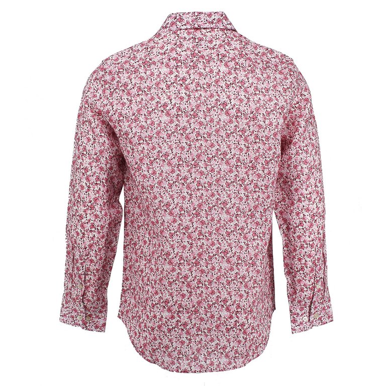 Nigel Linen Ashton Floral Pink