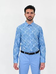 Nigel Paisley Wave Shirt In Blue - Paisley Wave Blue