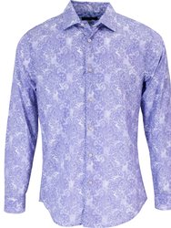 Nigel Paisley Wave Shirt In Lavender - Paisley Wave Lavender
