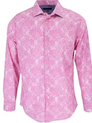 Nigel Paisley Wave Shirt In Pink - Paisley Wave Pink