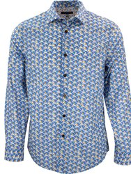 Nigel Triangles Blue Shirt - Nigel Triangels Blue