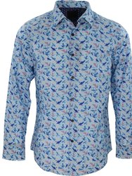 Norman Origami Birds Shirt - Blue