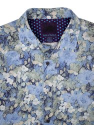 Norman Painters Shirt Floral Blue